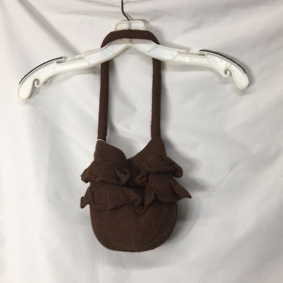A Thousand Villages Women’s Brown Alpaca Bag With Ruffles NEW with Tags - Picture 4 of 6